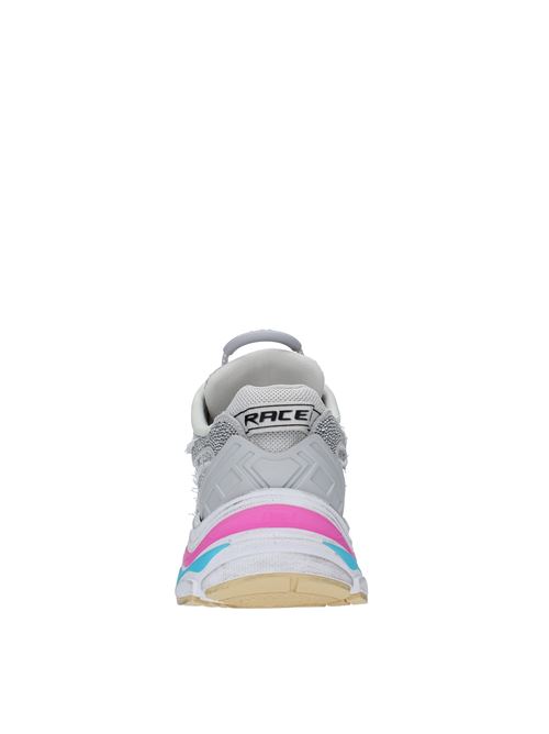 Sneakers modello RACE in tessuto ASH | RACE STRASS FRAYING SATINSILVER